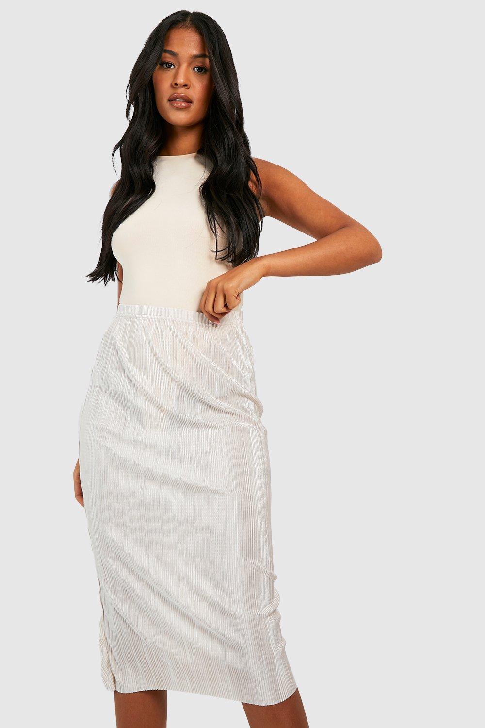 Tall Plisse Midi Rok boohoo