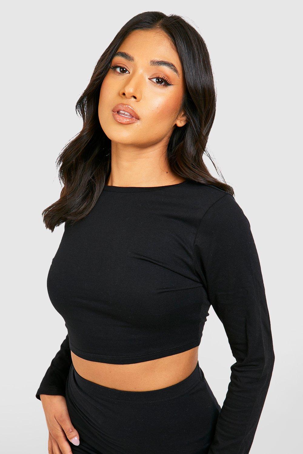 Cropped top best sale lange mouw