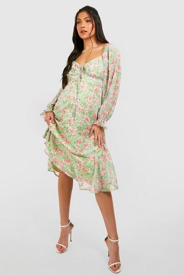 Maternity Occasion Ditsy Skater Dress green