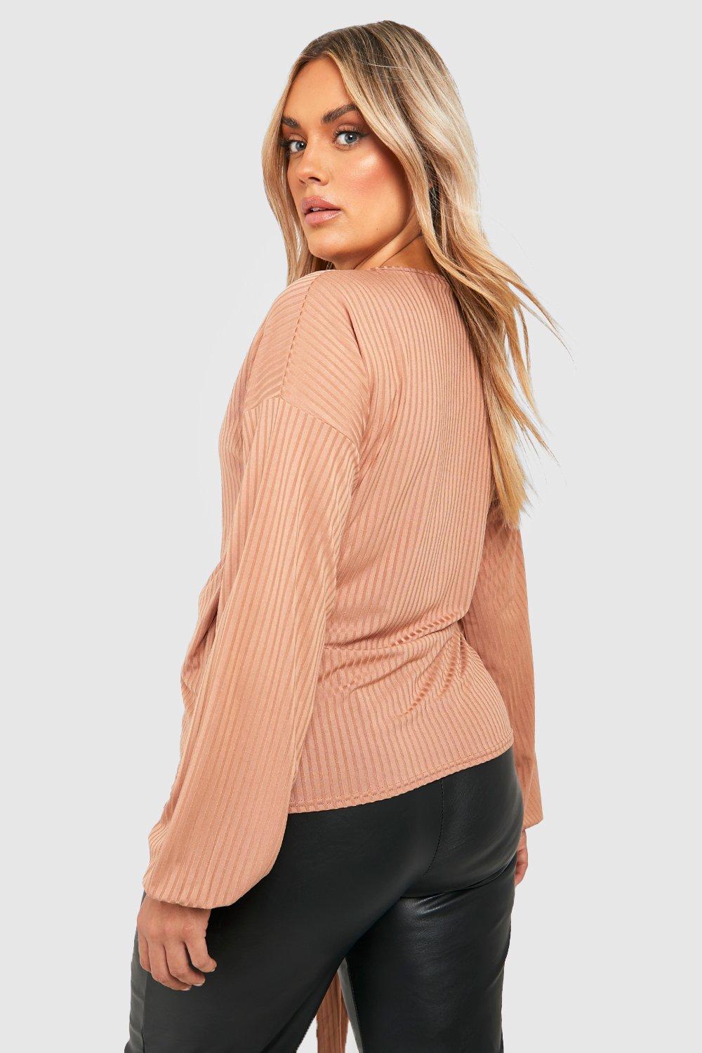 Plus Soft Knitted Wrap Jumper