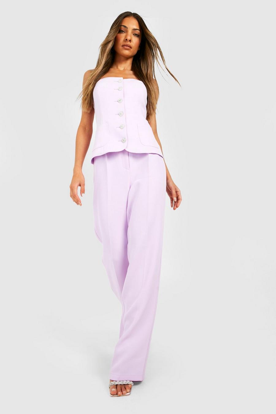 Lilac purple Tailored Wide Leg Pants image number 1