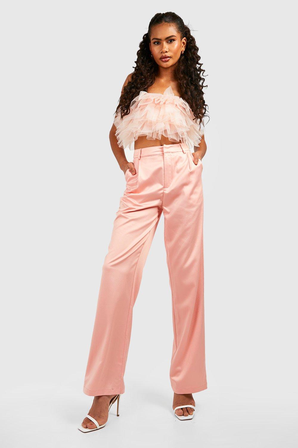 Satin Wide Leg Dress Pants