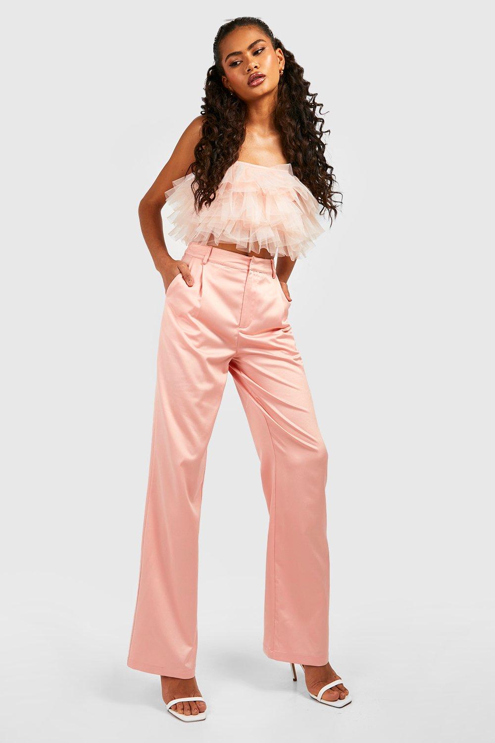 Satin Wide Leg Dress Pants