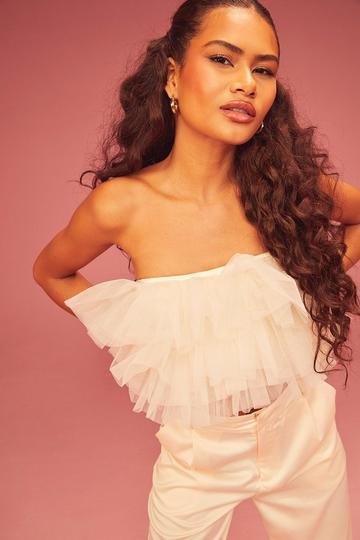 Voluminous Tulle Bandeau ivory