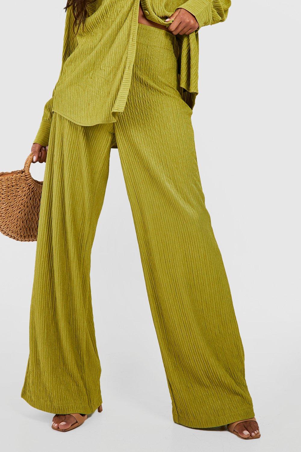 Crinkle Relaxed Fit Wide Leg Pants