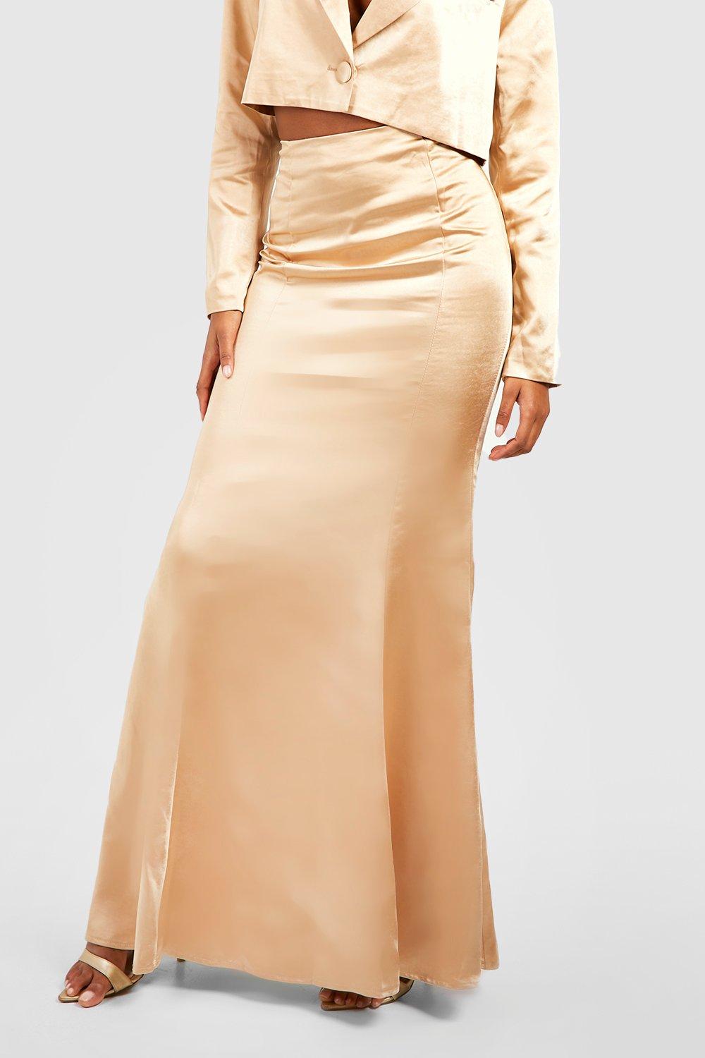 Tall Woven Shirred Waist Maxi Skirt