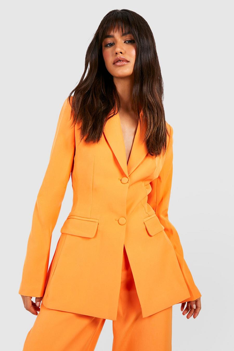 Orange Seam Detail Tailored Blazer