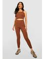 Chocolate Ribbed Cropped Top