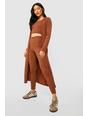 Chocolate Ribbed Long Sleeved Duster