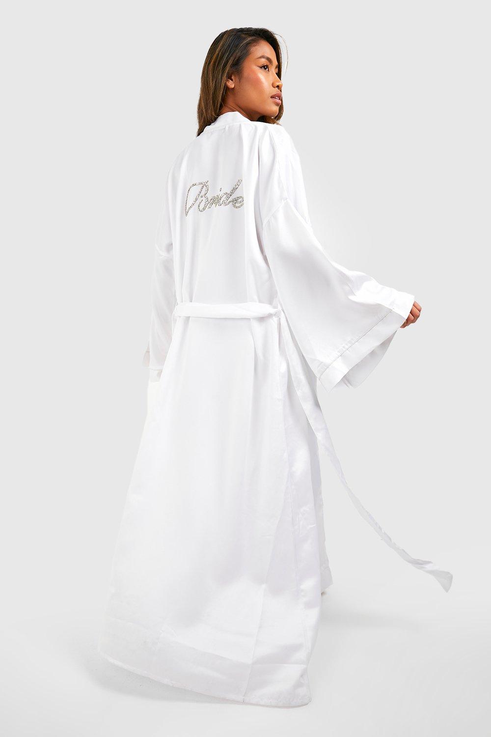 Bride Embellished Satin Robe boohoo IE