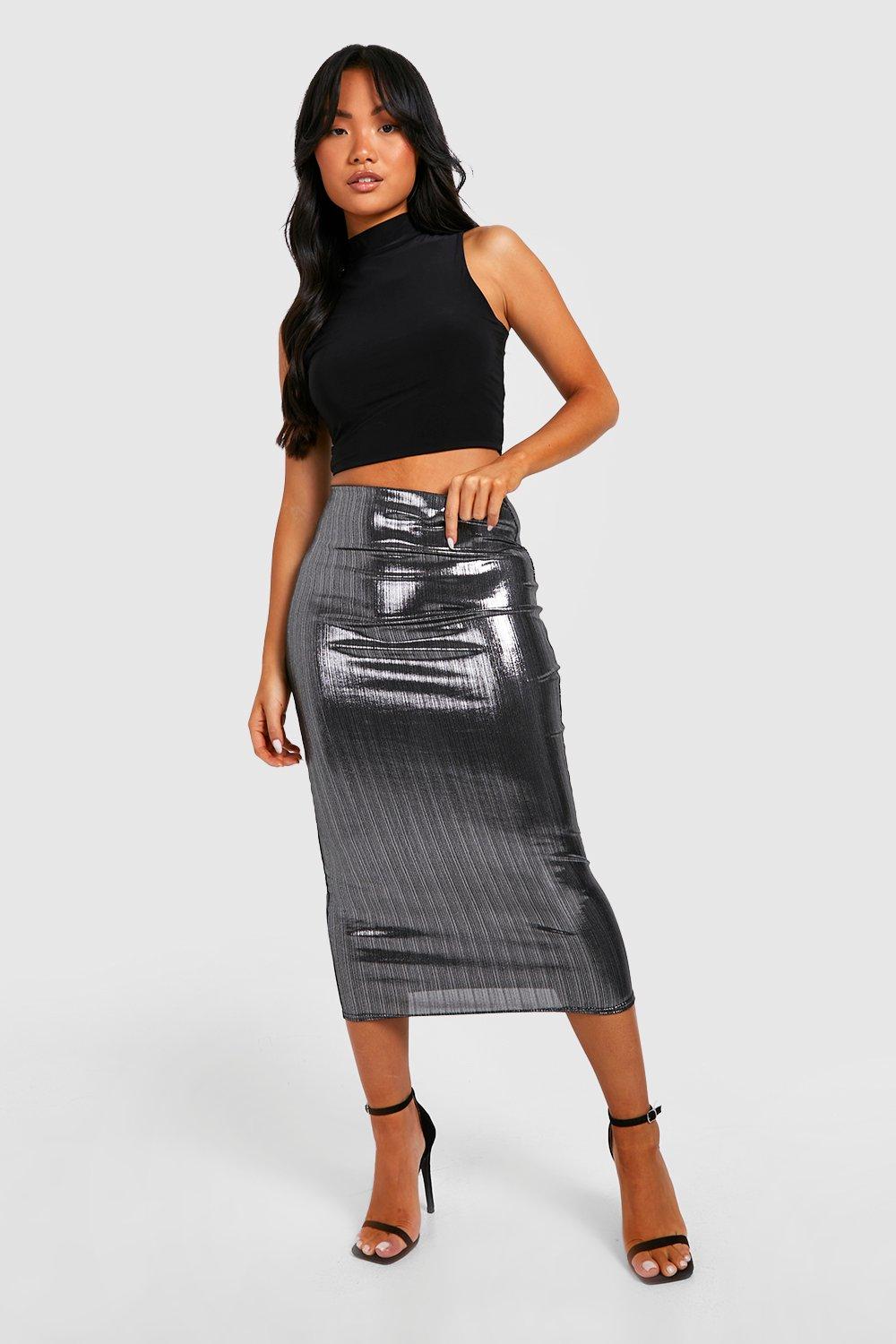 Metallic shop skirt uk