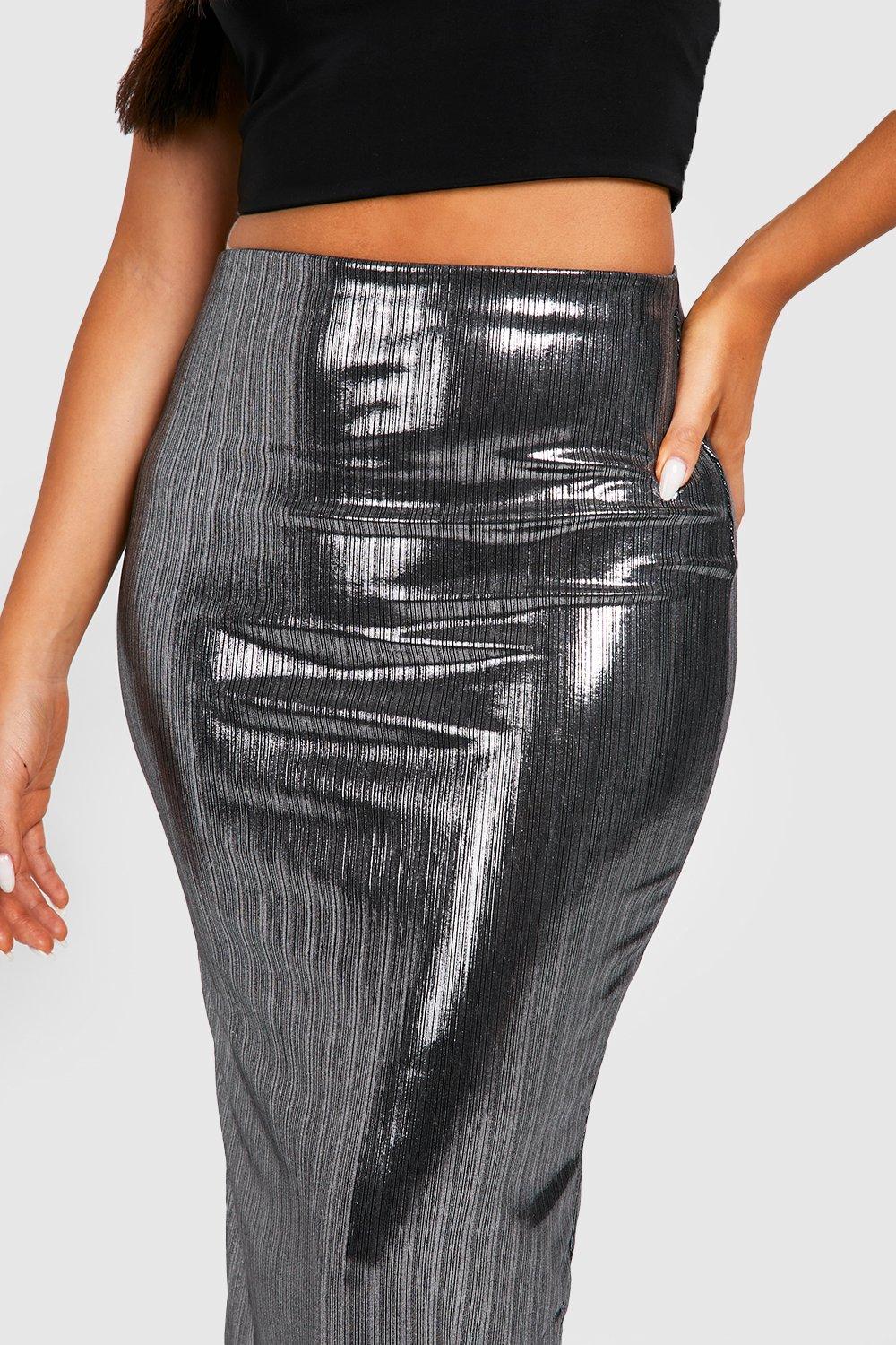 Petite metallic midi skirt sales