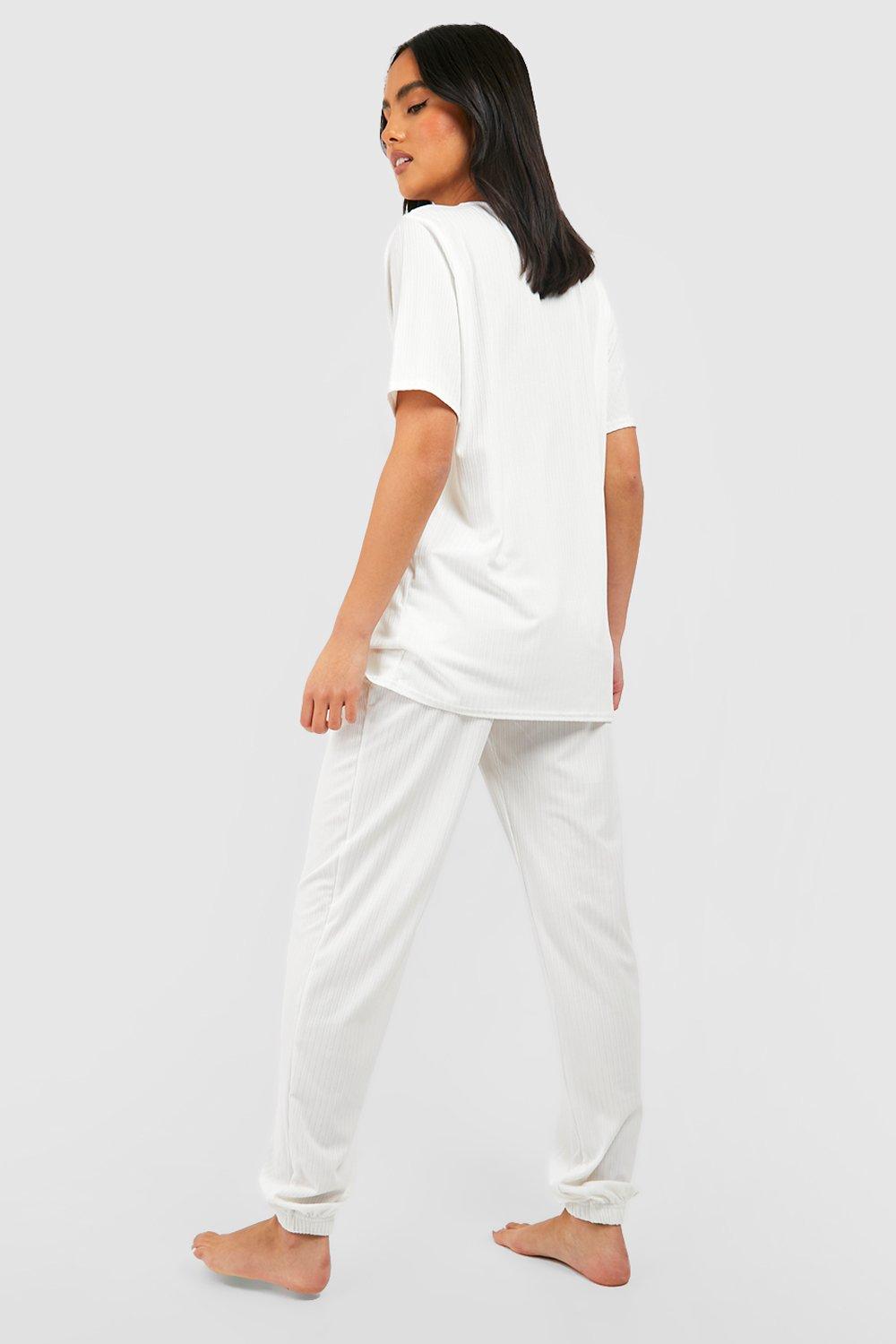 Basic Mix And Match Rib Lounge Jogger boohoo NZ
