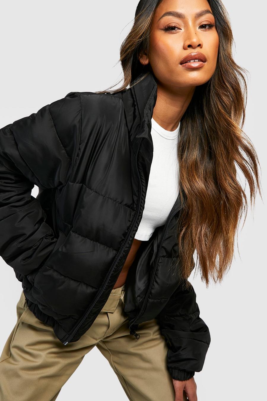 Black Quilted Puffer Jacket