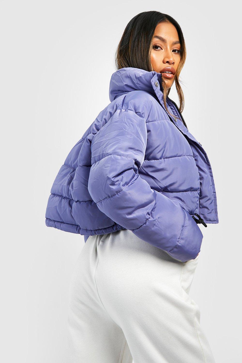 Cropped puffer hot sale jacket boohoo