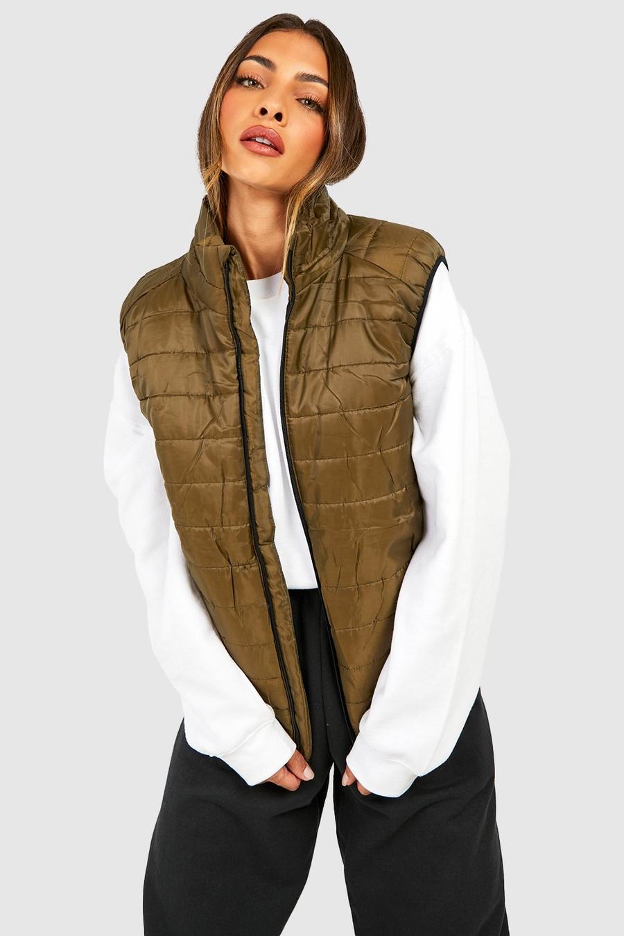 Khaki Quilted Gilet image number 1