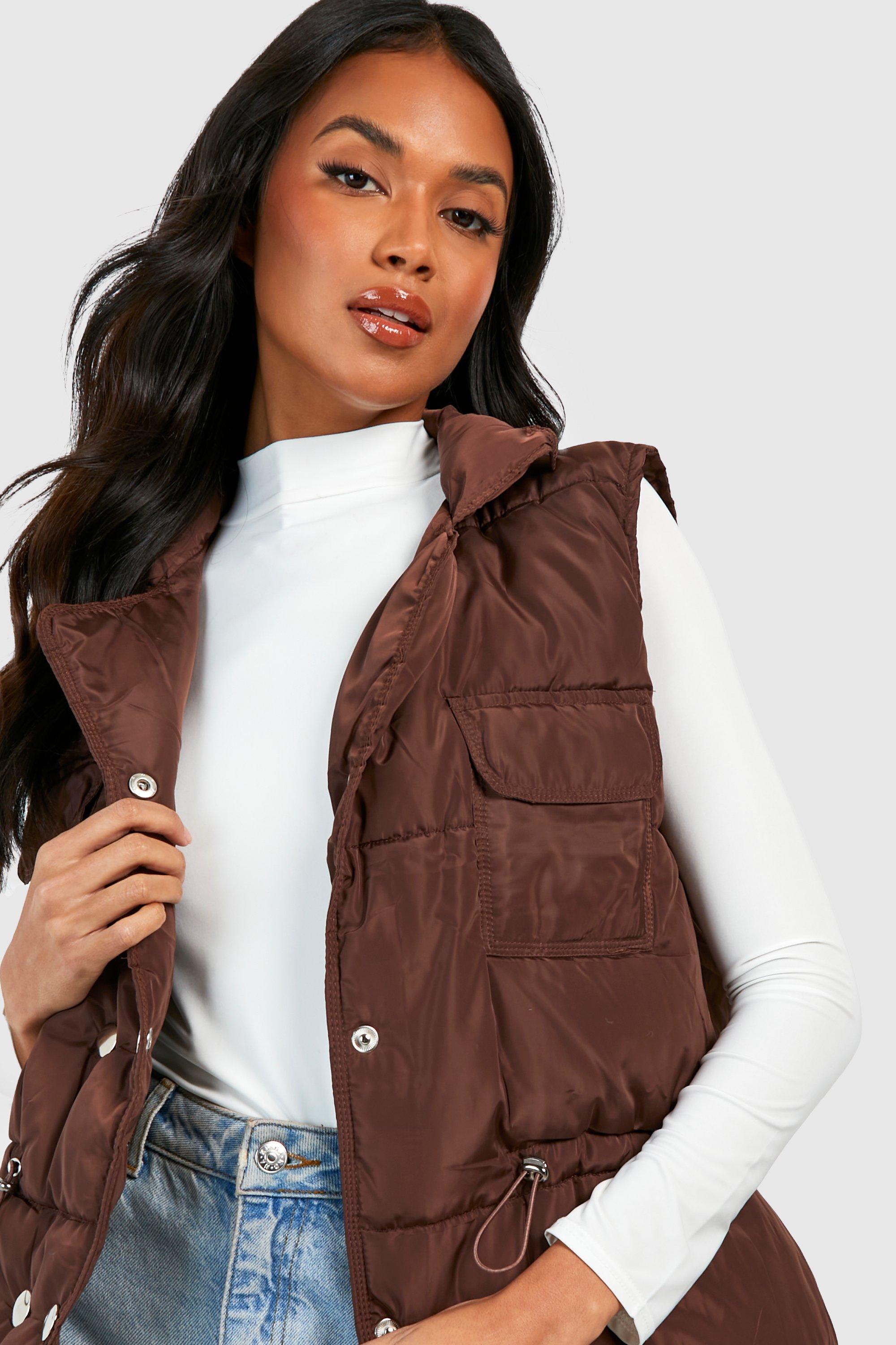 Gilet femme marron online chocolat