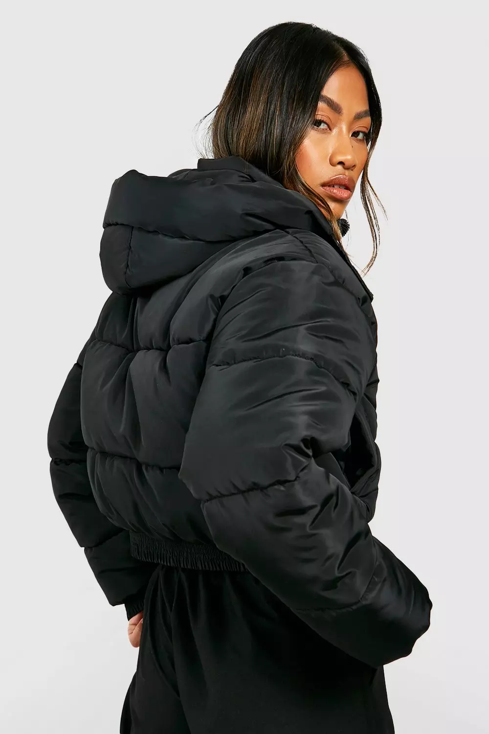 Hooded Crop Puffer Jacket