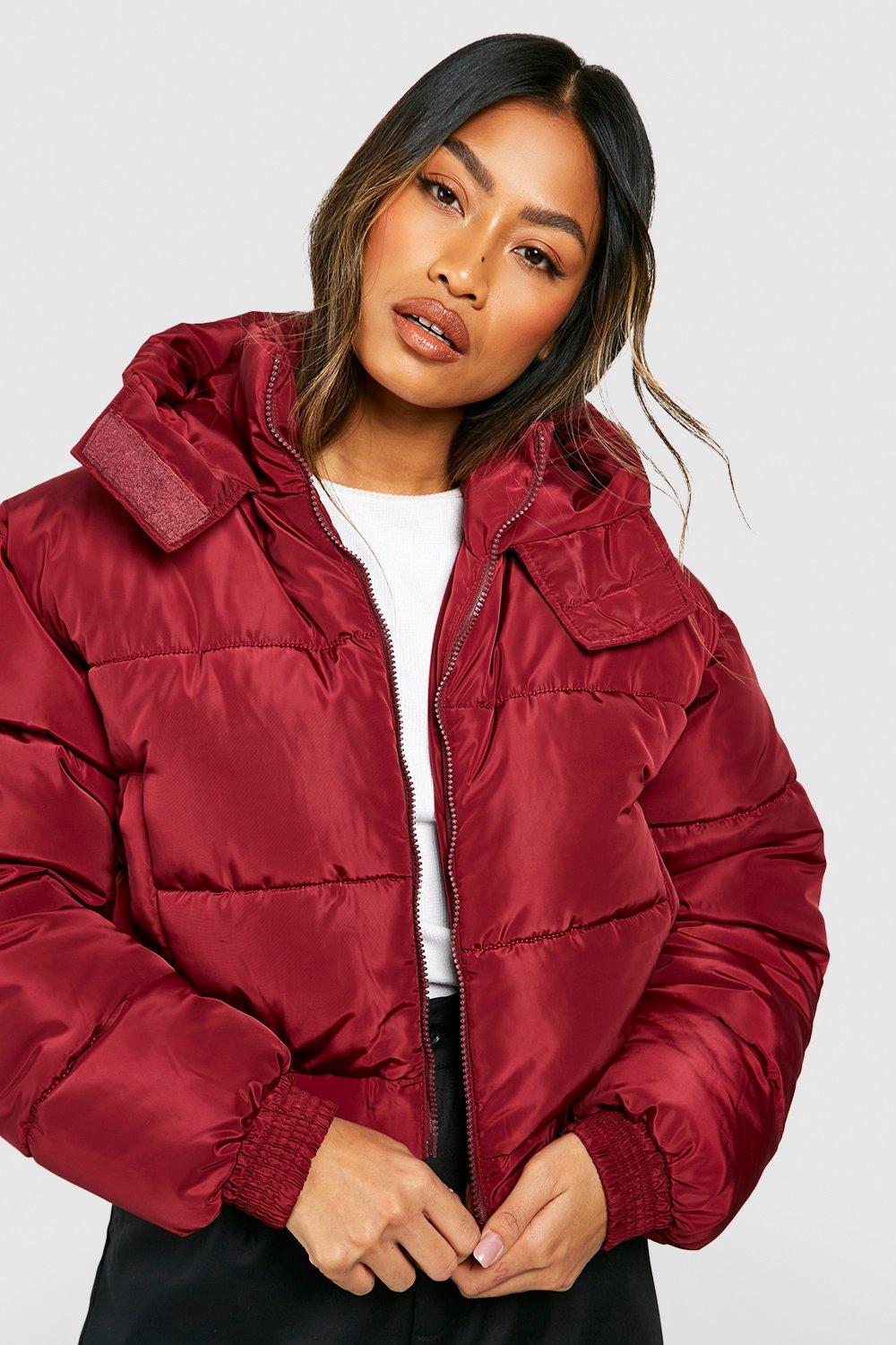 Maroon cropped outlet jacket