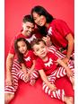 Red Kid's Santa Family Pj Set 