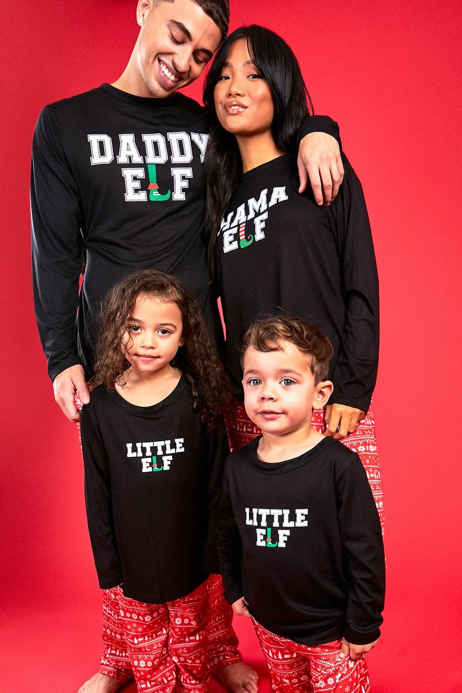Pyjama de Noël à slogan Daddy Elf, Black schwarz image number 1