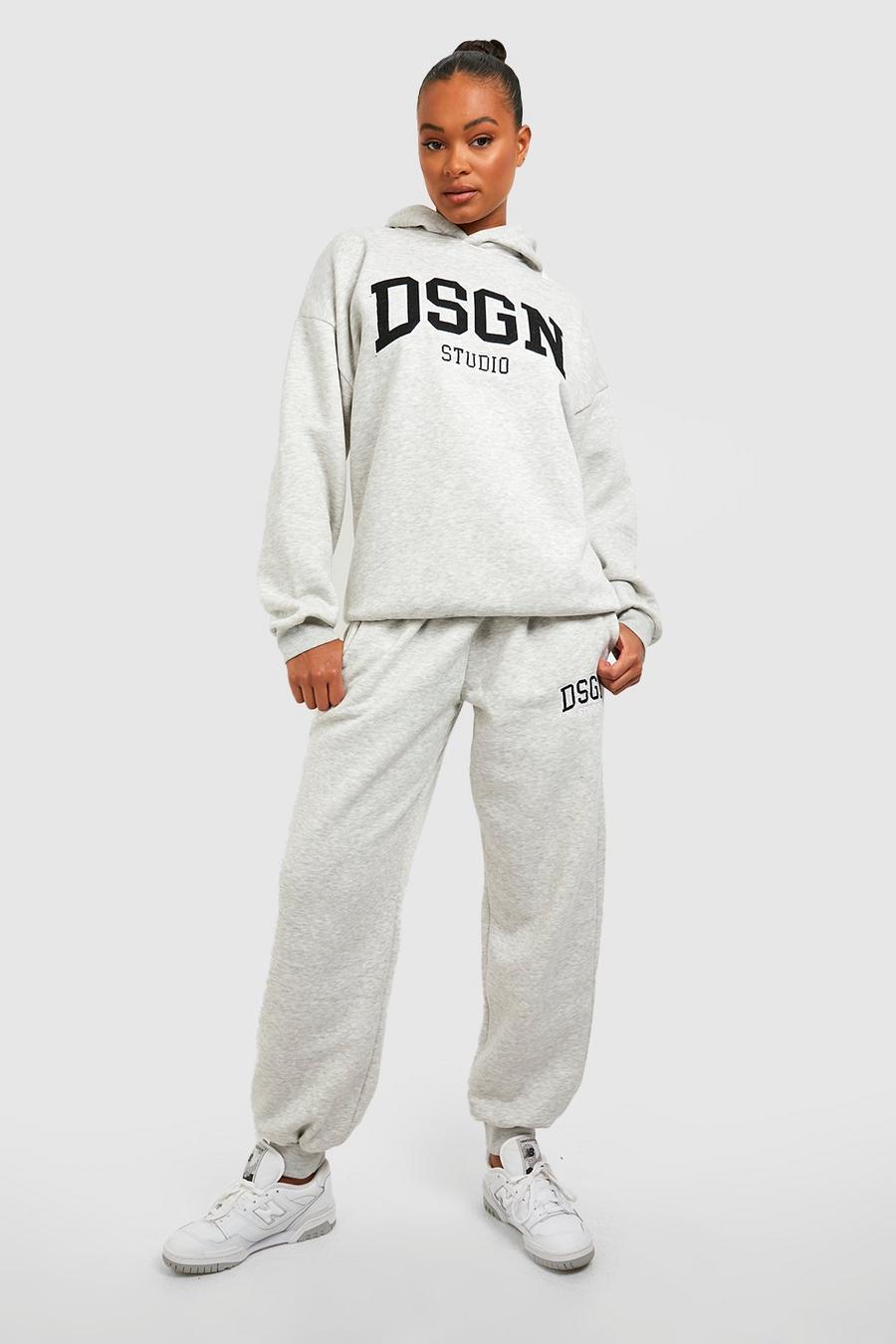 Ash grey Tall Applique Dsgn Oversized Track Pants image number 1