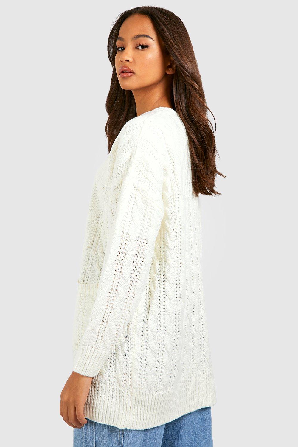 Cream Cable Knit Cardigan