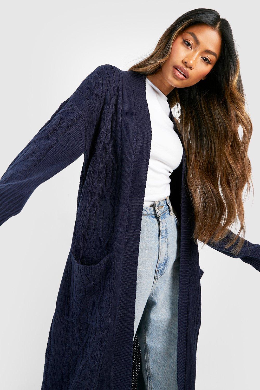 Long navy cardigan outlet outfit