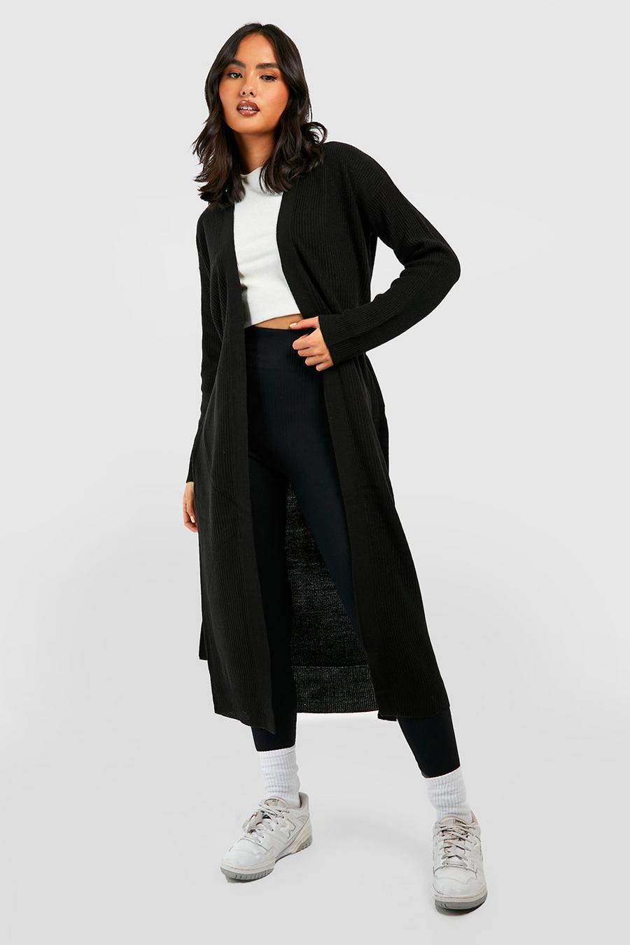 YOURS Plus Size Black Knitted Maxi Cardigan