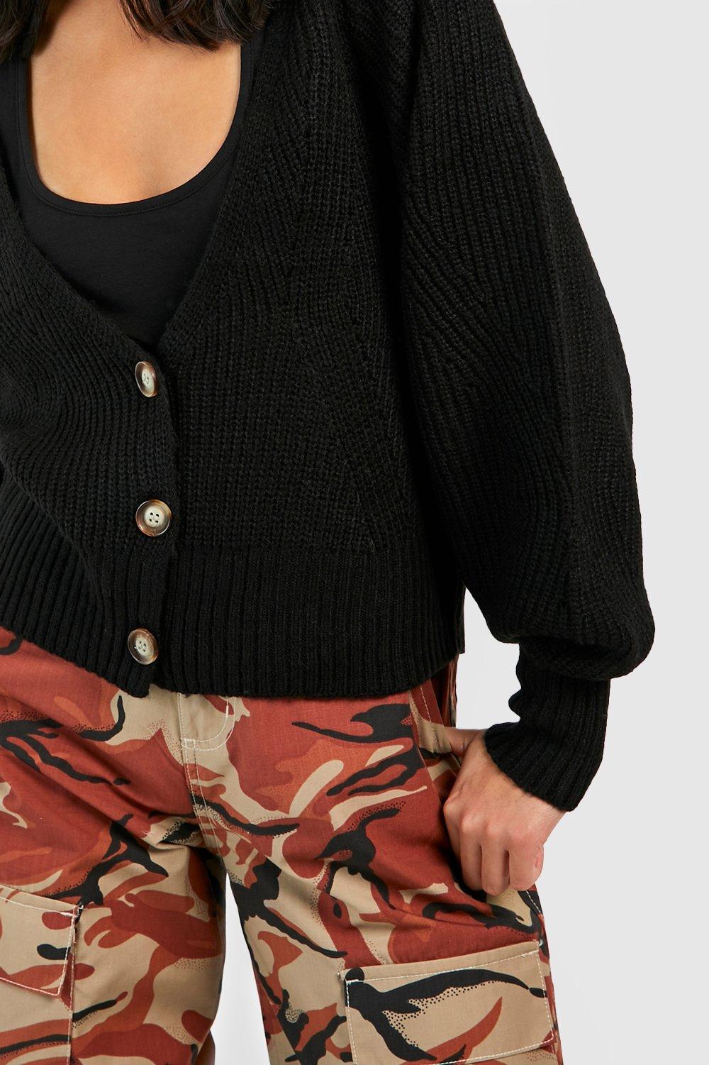 black boxy cardigan