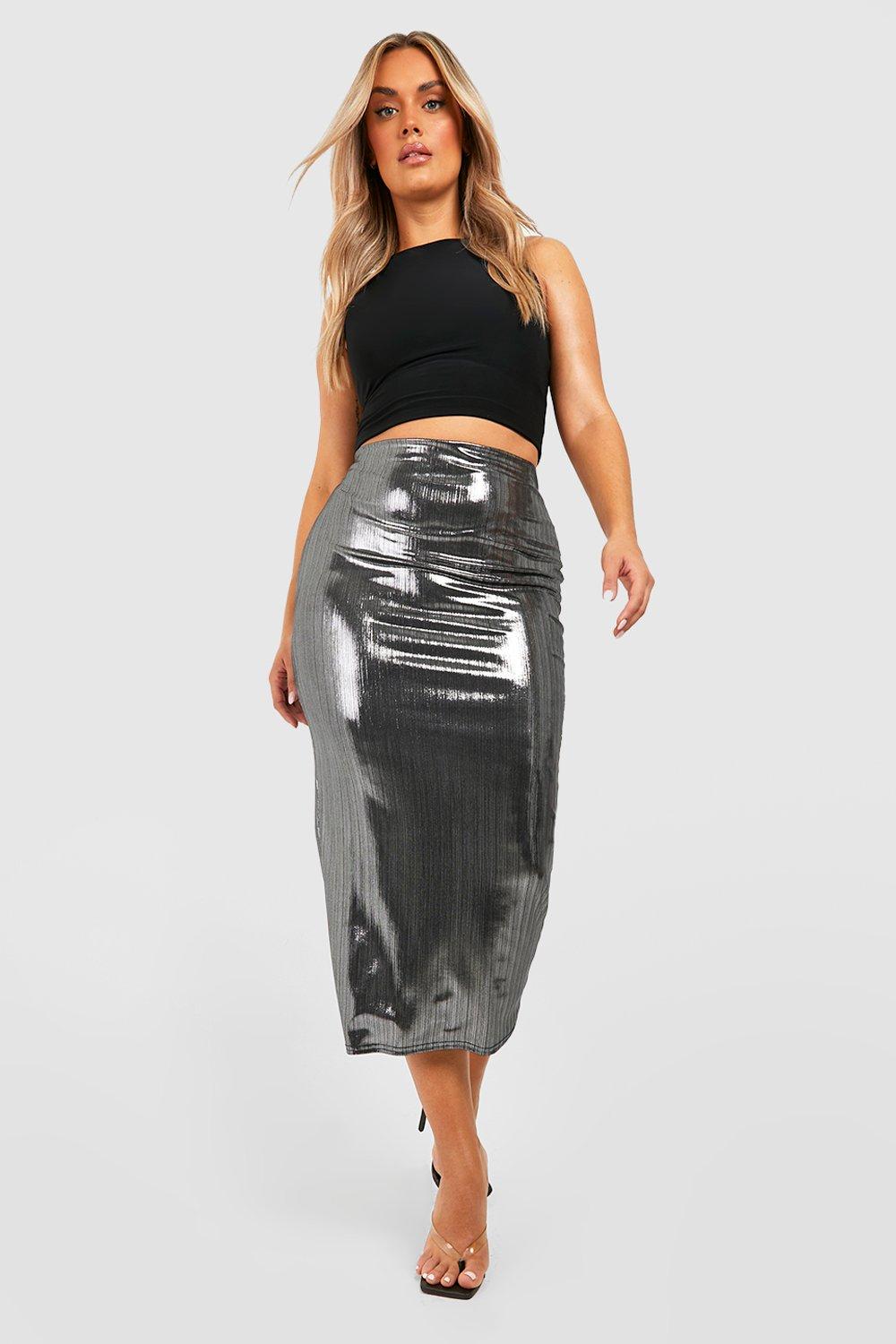 Metallic skirt plus on sale size