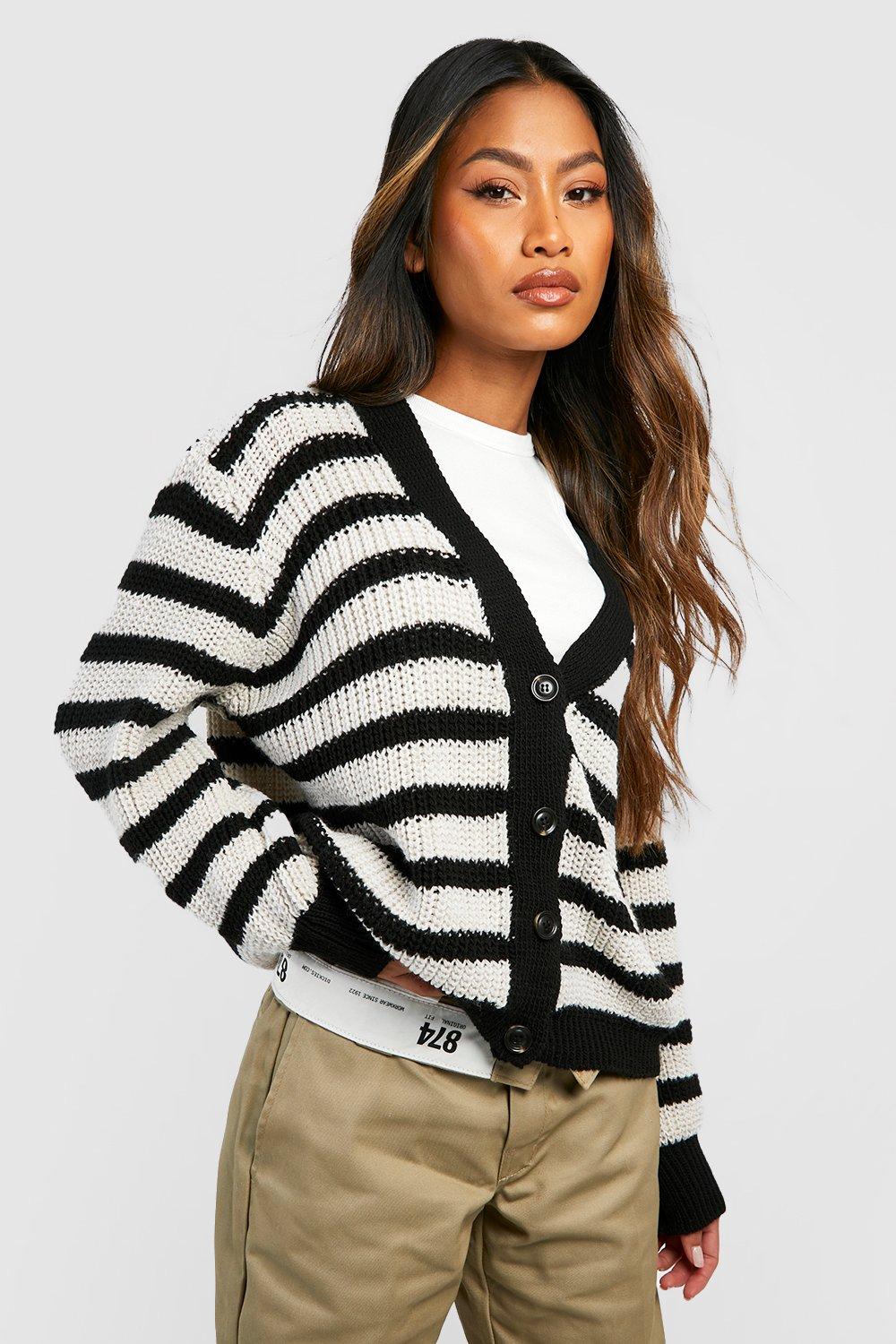 Striped 2025 boyfriend cardigan