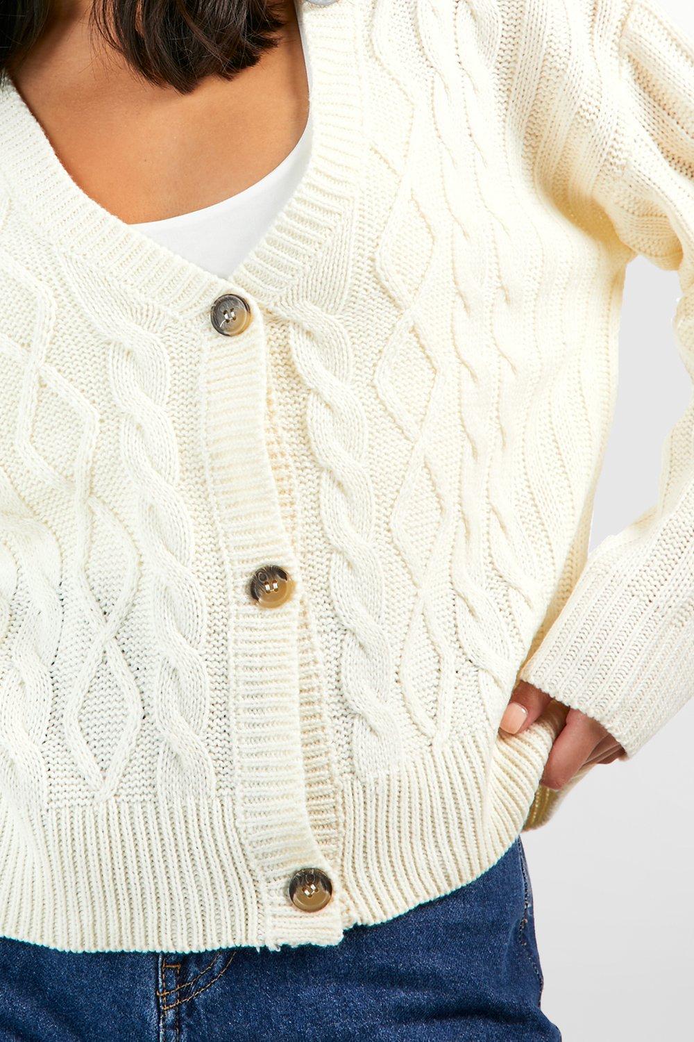 Boohoo cable knit outlet cardigan