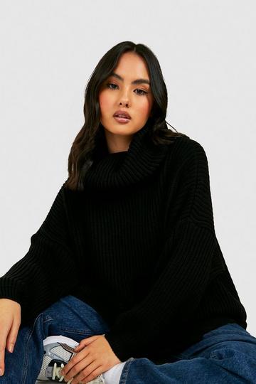Chunky Oversized Boyfriend Sweater black