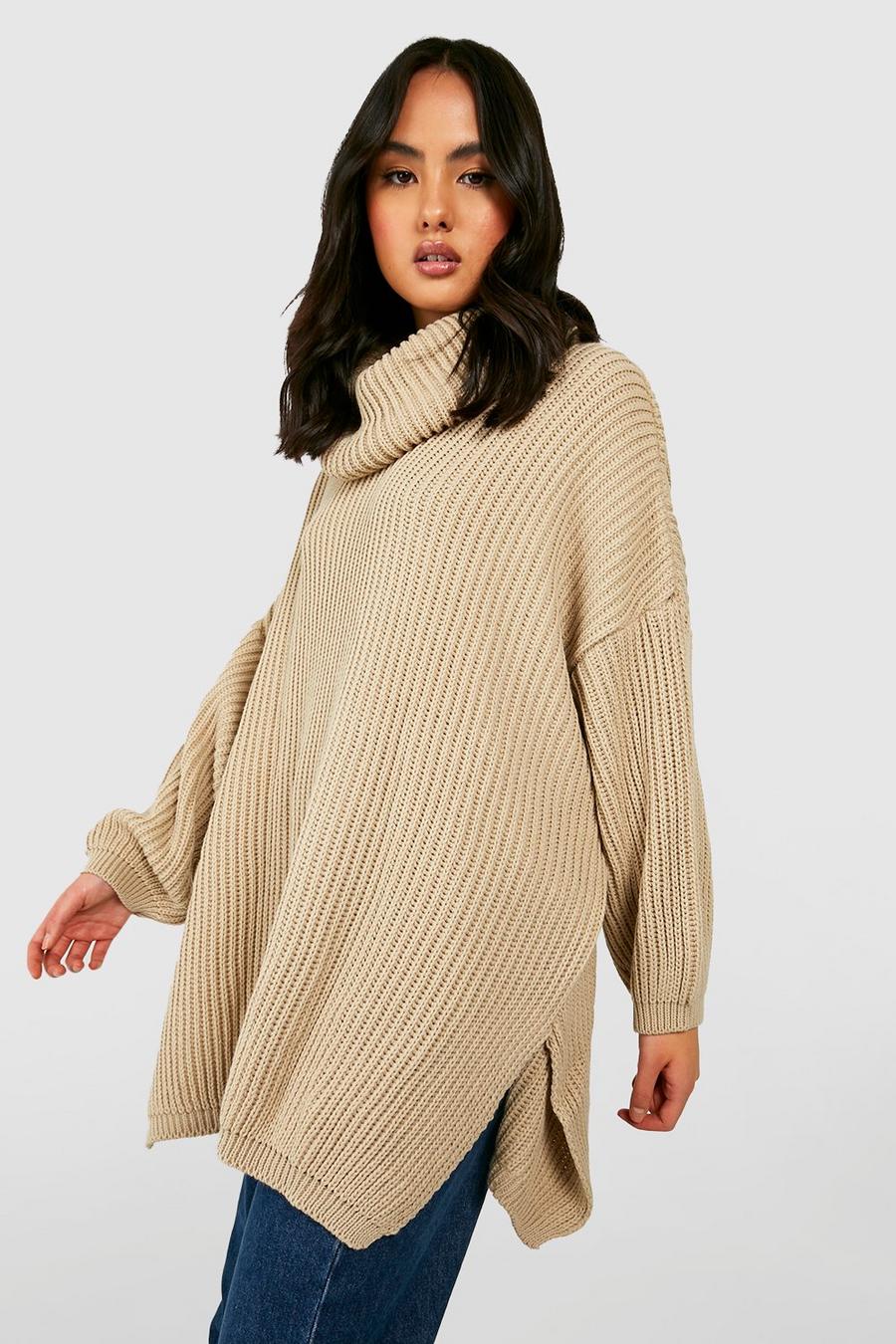 Stone Chunky Oversized Boyfriend Jumper