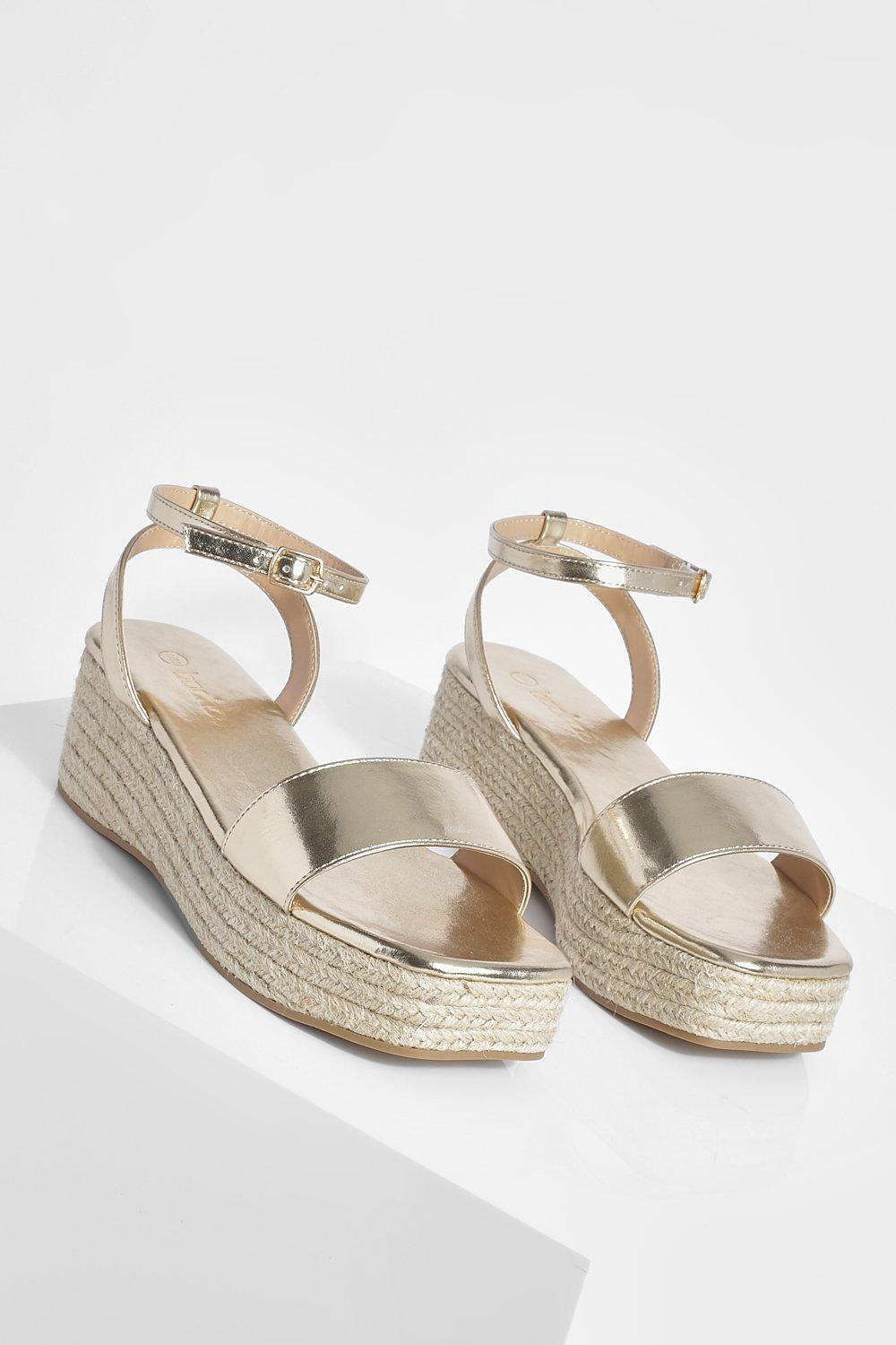 Sandales compensées dorées discount pimkie
