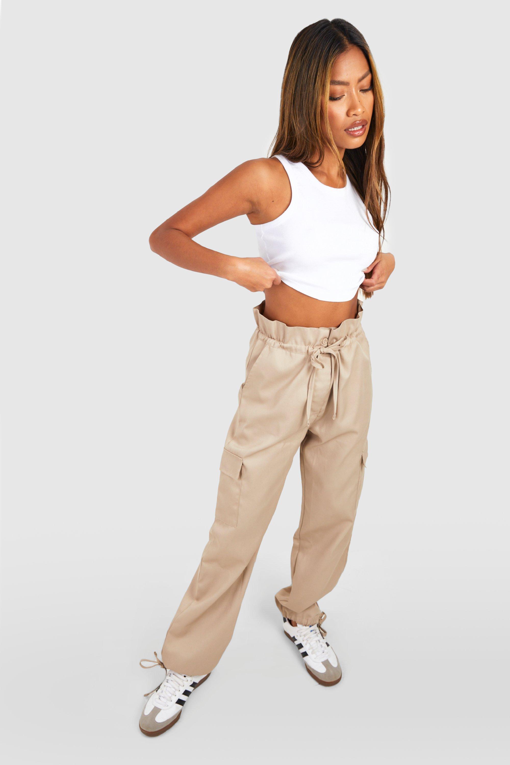 Women's high store waisted paperbag pants