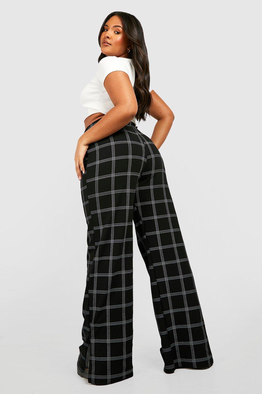 PMUYBHF Womens Plus Size Panties Size 10 Womens Print Wide Leg Pants  Elastic High Waist Wide Leg Palazzo Pants 4Th of July Womens Plaid Pants