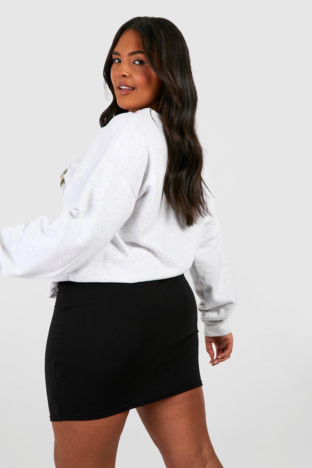 Plus size clearance black knit skirt