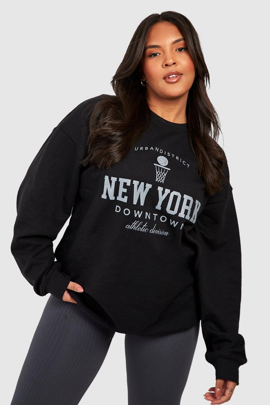 Grande taille - Sweat à slogan New York, Black