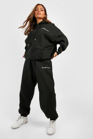 Black Dsgn Studio Text Slogan Hooded Tracksuit