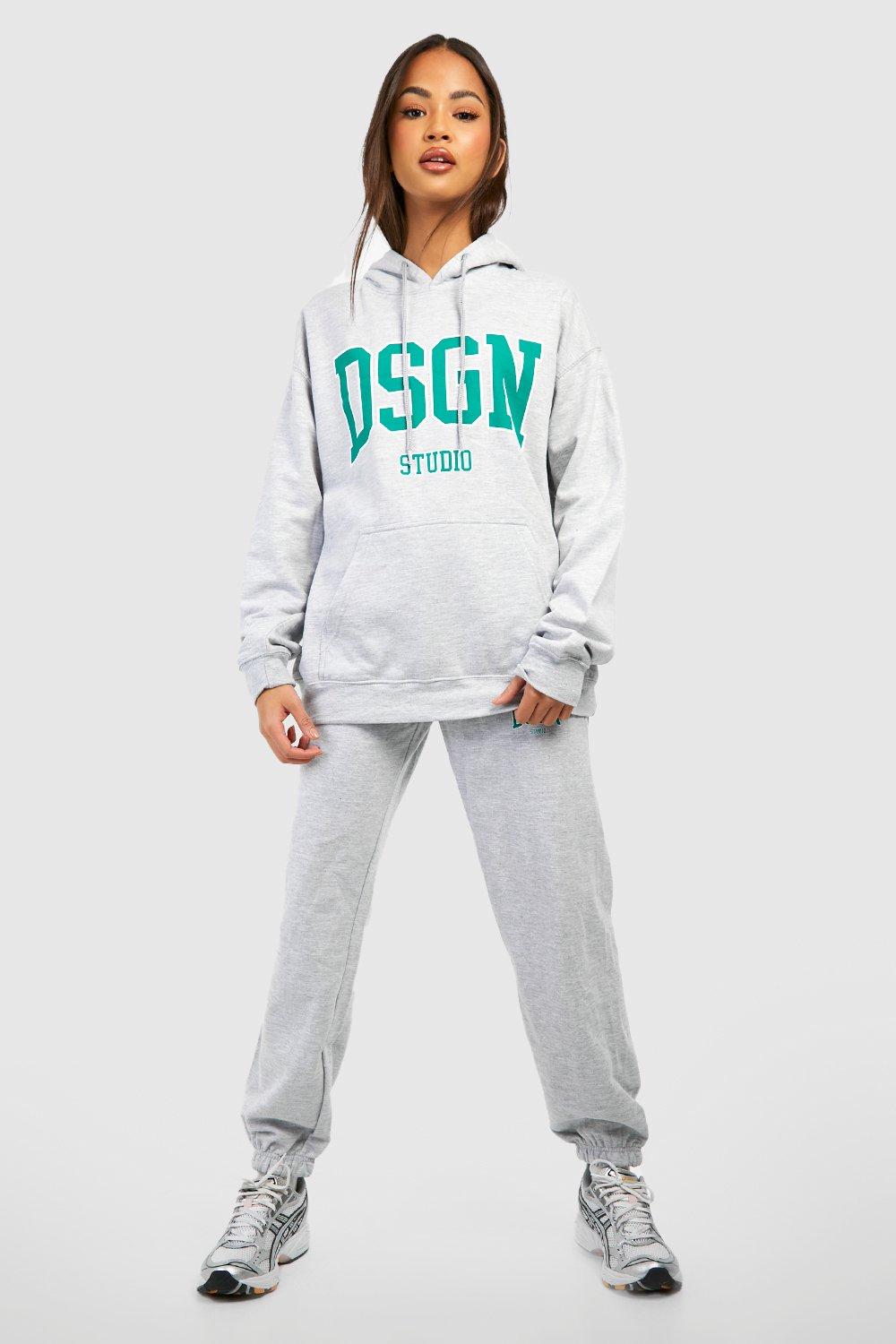 Dsgn Studio Wardrobe Essentials Slogan Hooded Tracksuit