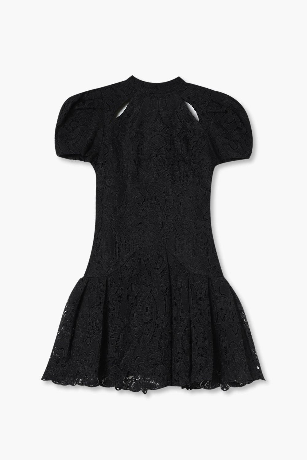 Elegant Moments Short Sleeve Crochet Mini Dress - One Size - Black – Leg  Treats