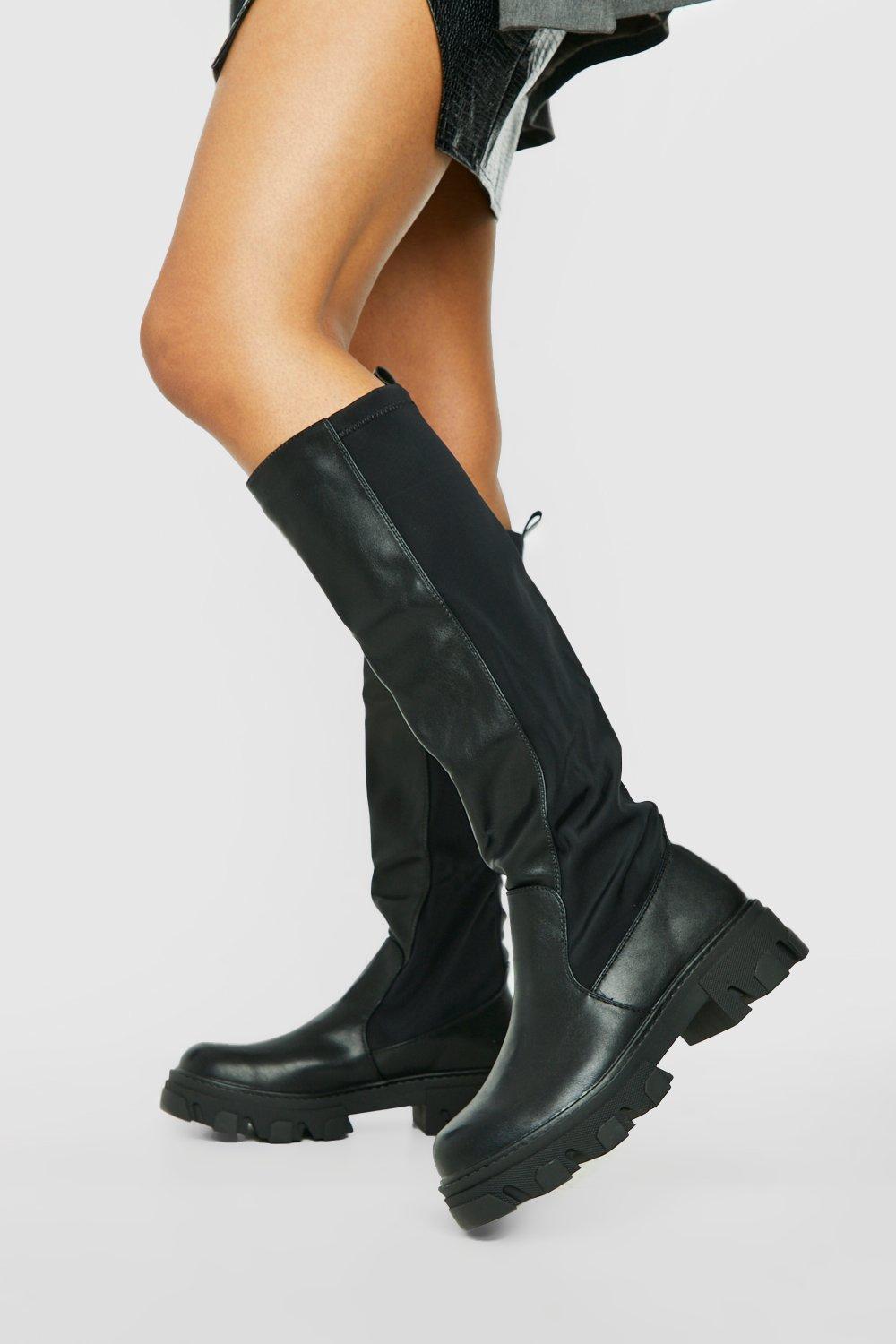 Chunky knee store high boots