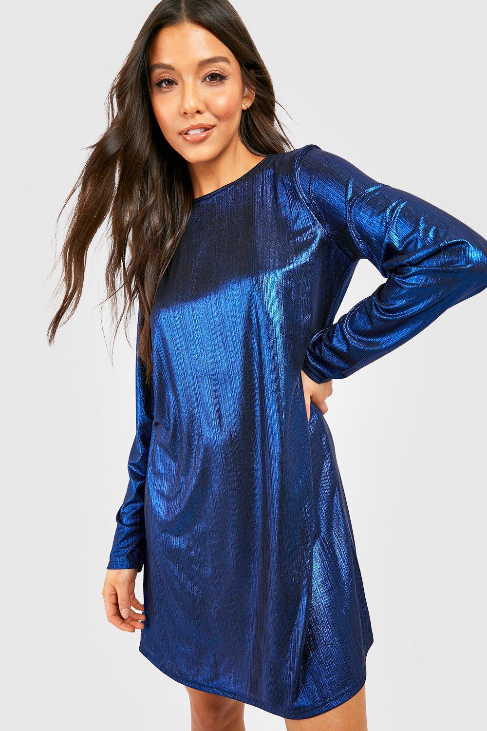 Long sleeve 2024 velvet shift dress