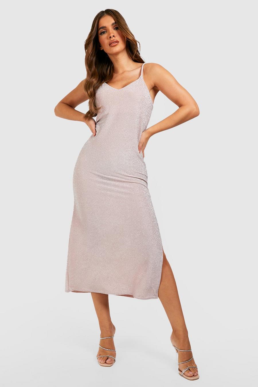 Blush Glitter Strappy Midaxi Dress image number 1