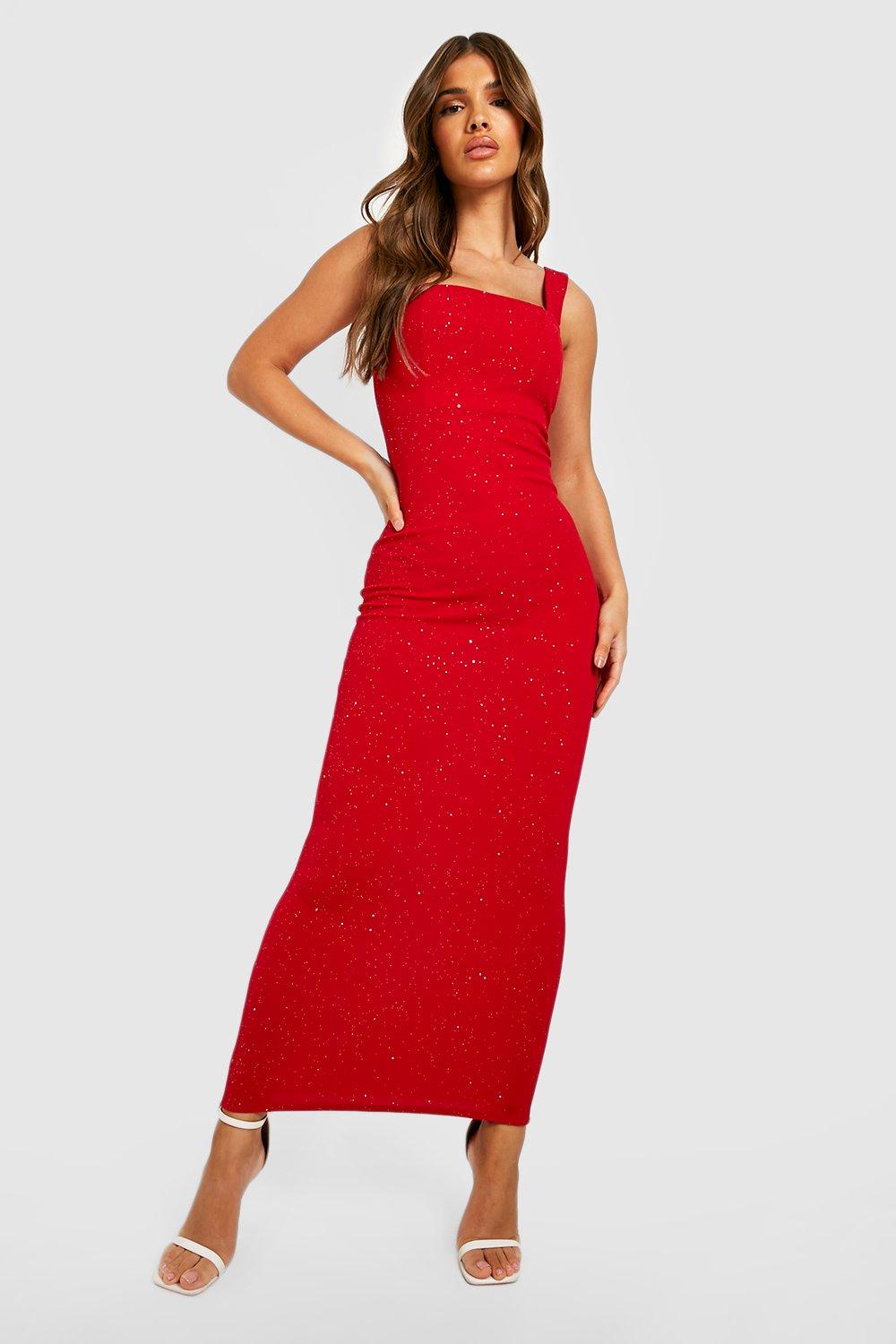 Red strappy best sale maxi dress