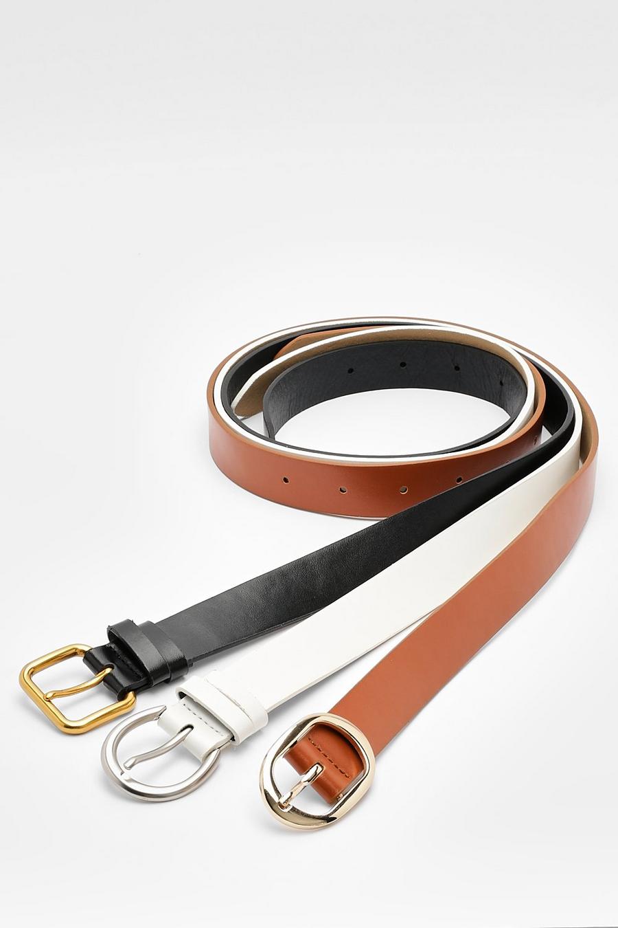 Multi Smooth Pu Buckle Multipack Everyday Belts 