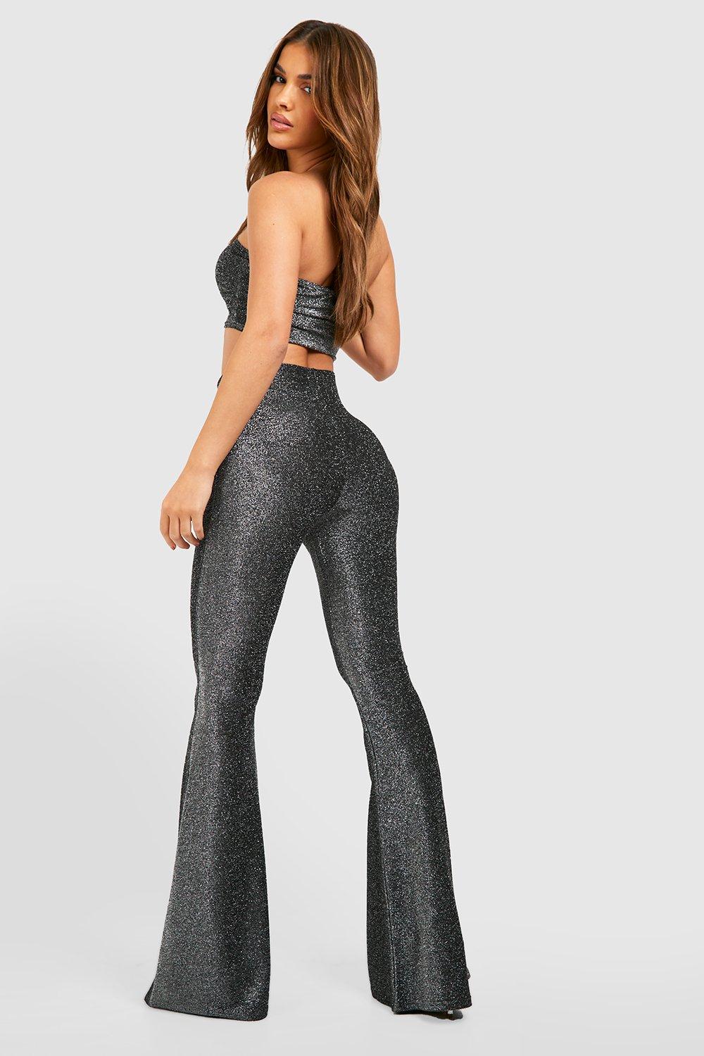 Glitter Knotted Flared Pants