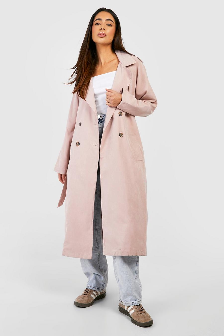Pink Belted Trench Coat